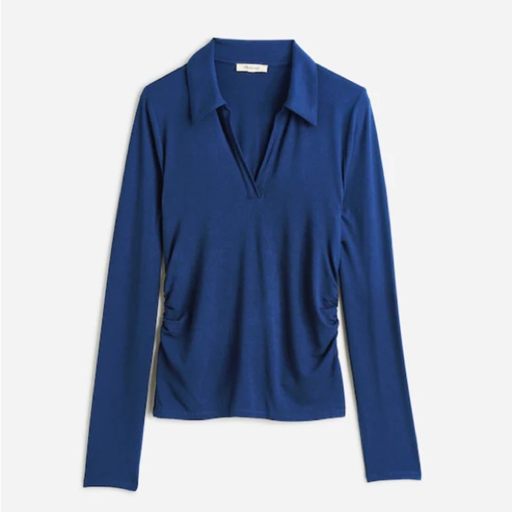 NWT Madewell side cinch long sleeve polo top size XS